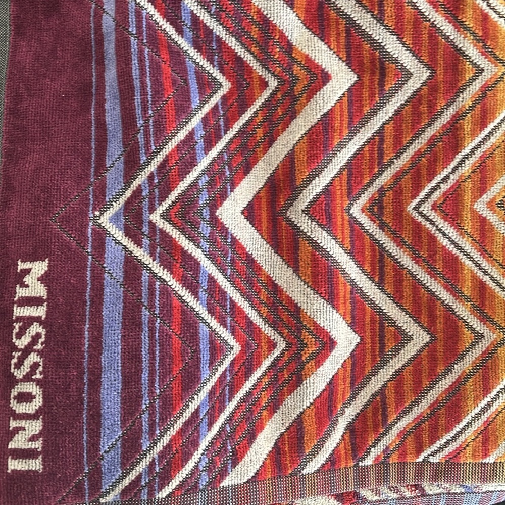 Missoni Tolomeo Beach Towel New zig zag print, oversized Color:Aranci 40” X 70” - Picture 8 of 12
